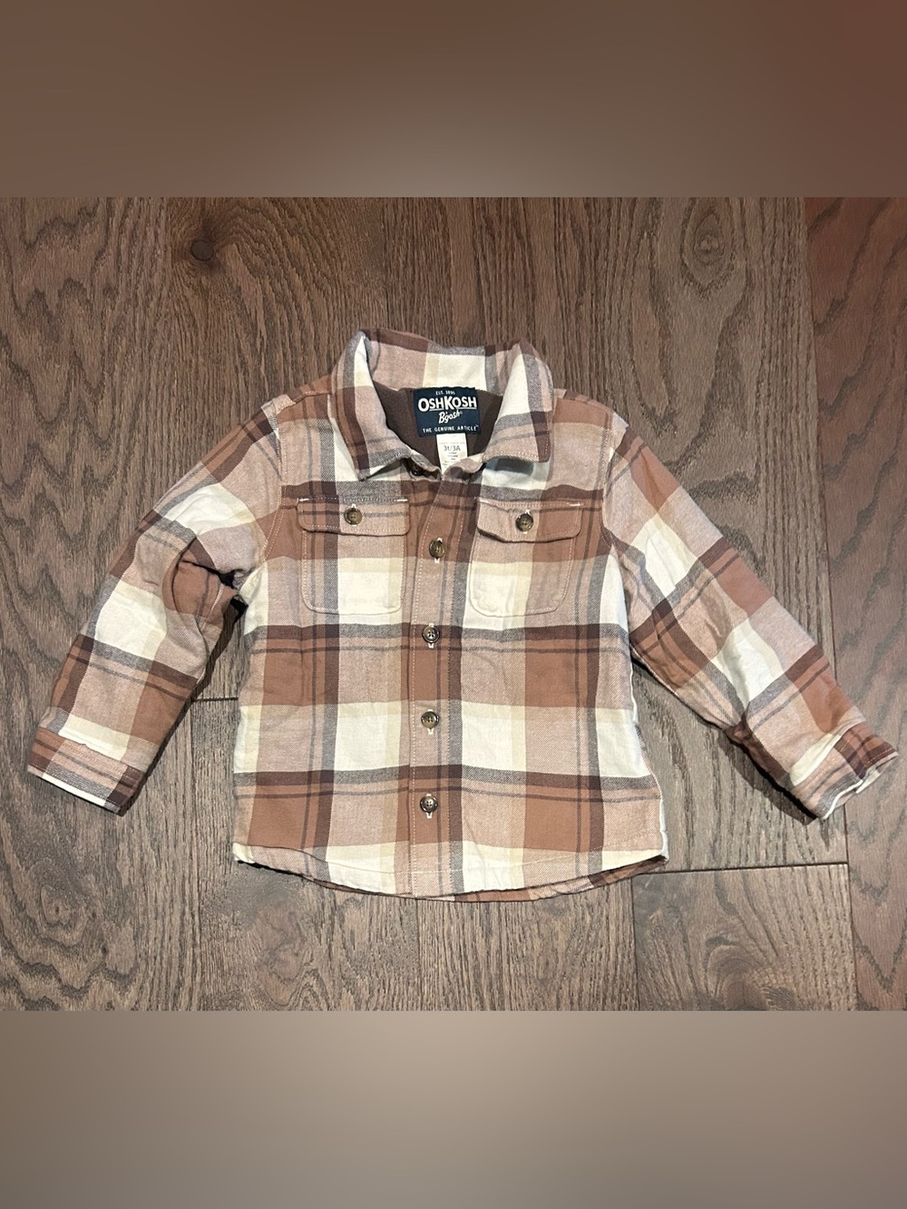 OshKosh Size 3T Boy's Fleece Lined Plaid Shacket Jacket